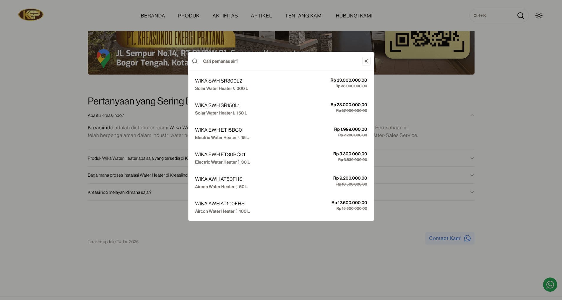 Kreasiindo UI Search Modal